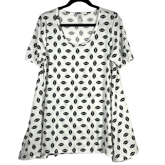 LuLaRoe Perfect T Football Print Neutral Black White Total Comfort Team Spirit M - Picture 2 of 14
